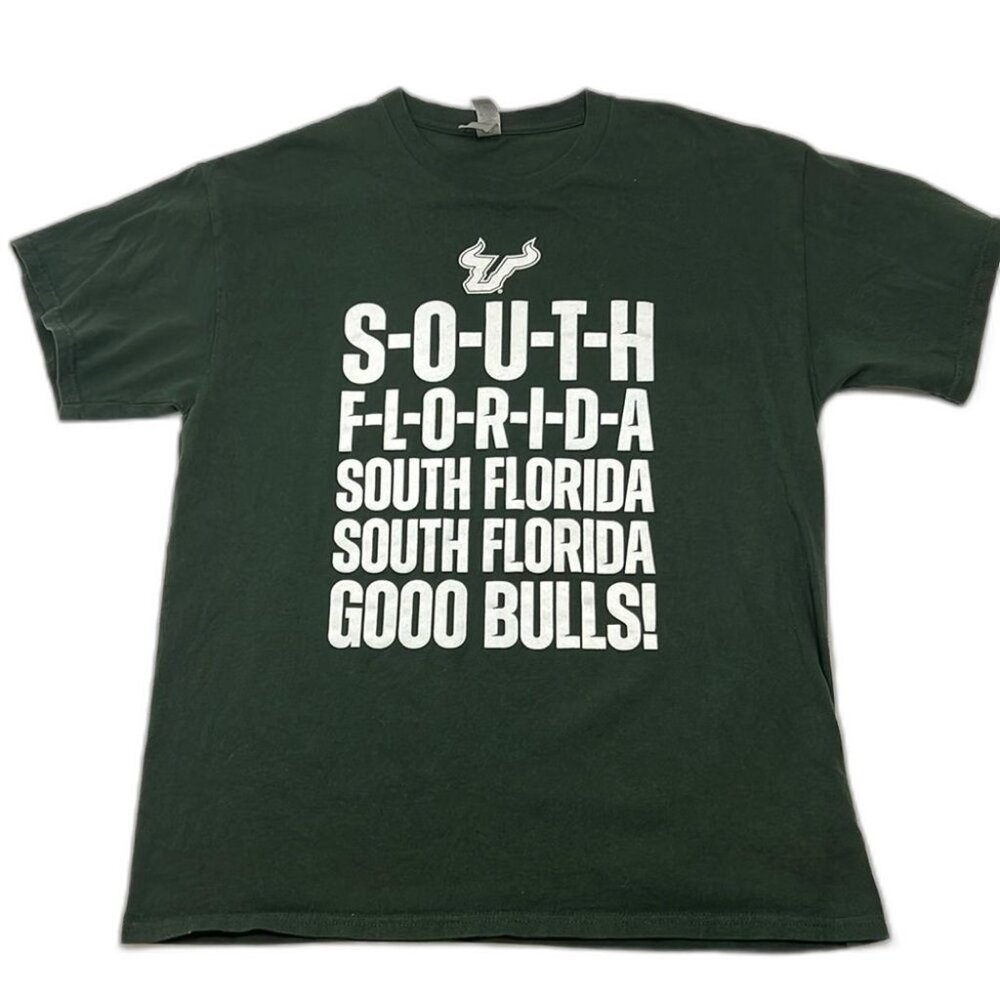 USF Bulls T Shirt Mens Large Green Graphic NCAA College Sports Fan Tee Top
